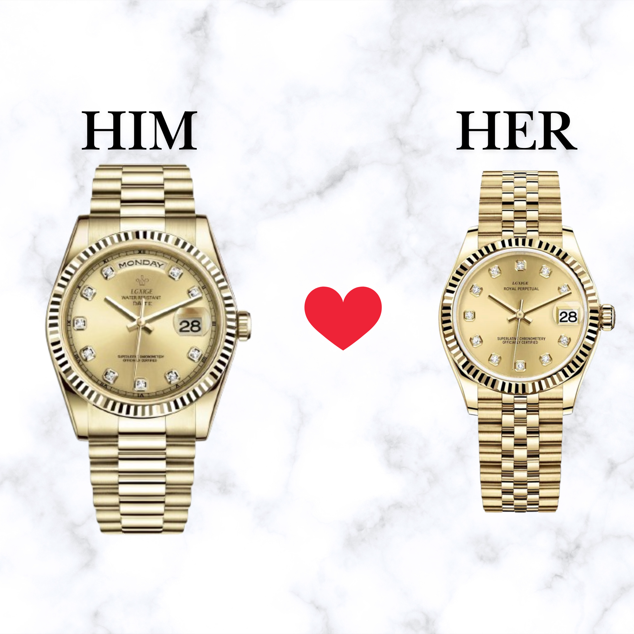 Couples Bundle – Gem Set Champagne