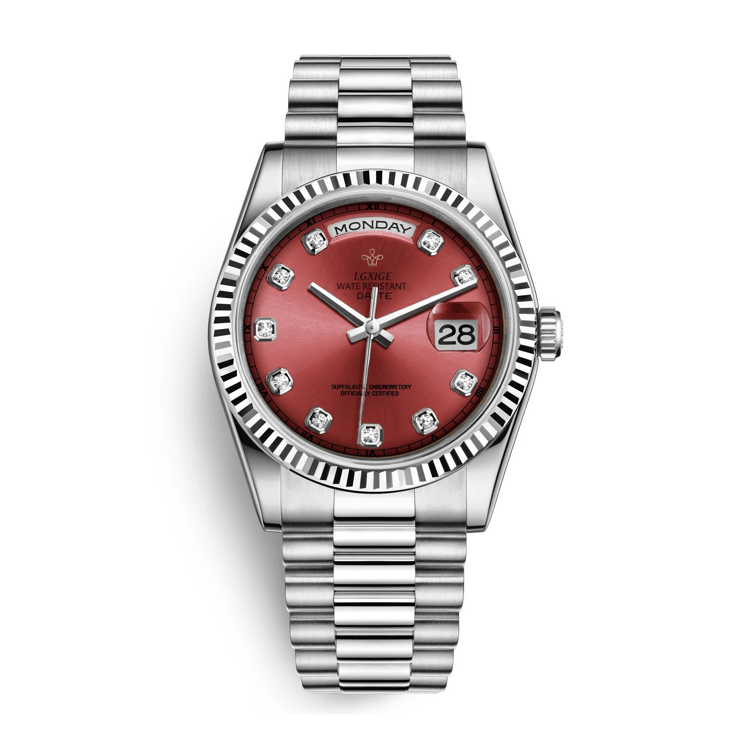 THE DATE - Gem Set Ruby Red & Silver Edition