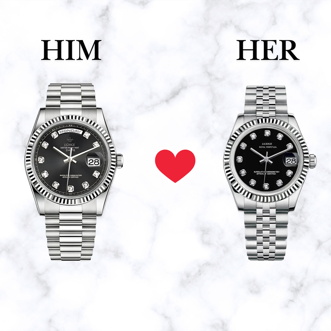 Couples Bundle - Gem Set Noir Silver