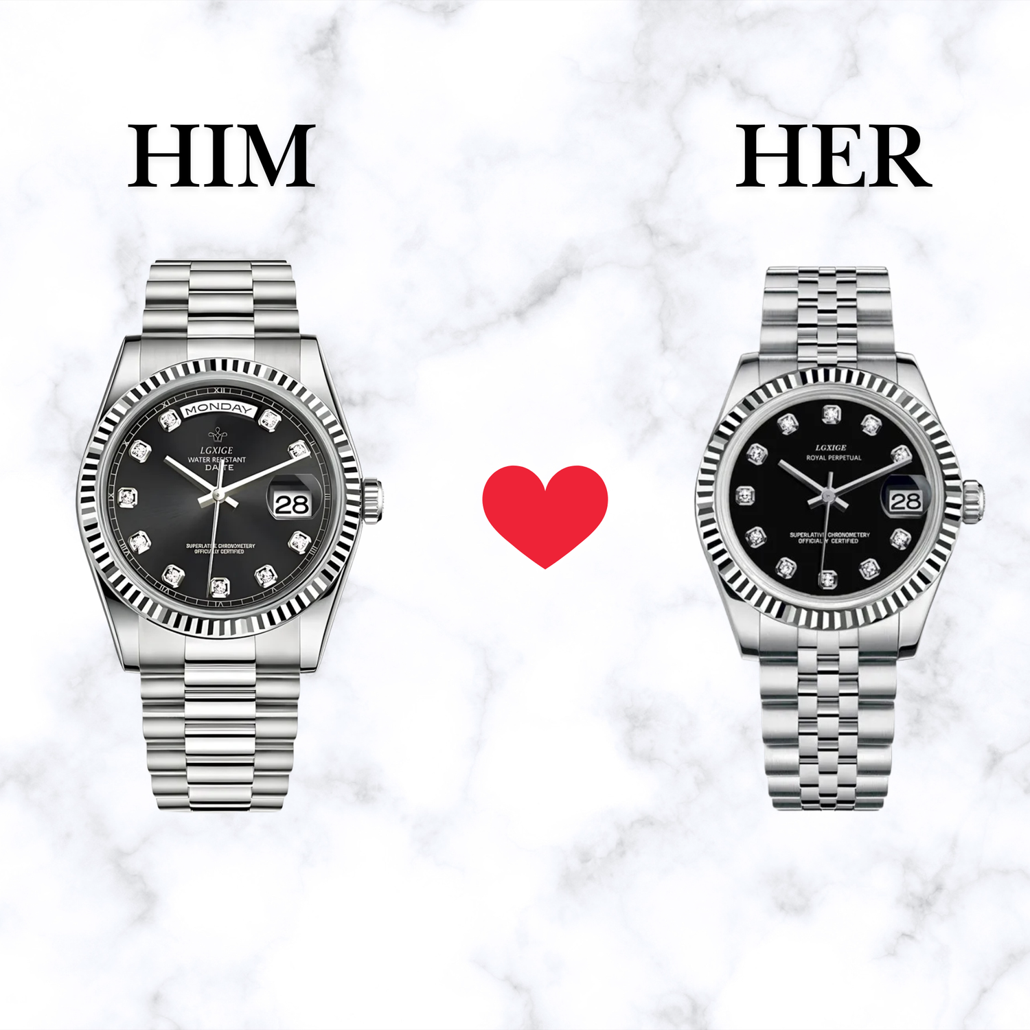 Couples Bundle - Gem Set Noir Silver