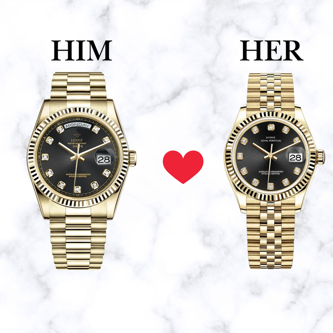 Couples Bundle – Gem Set Noir Gold